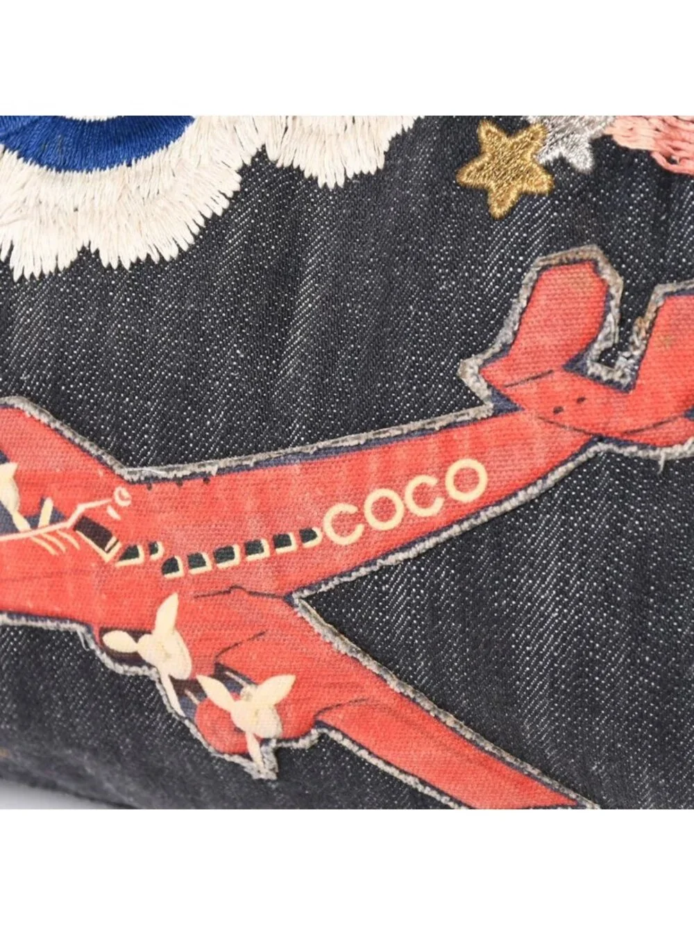 Chanel Chain Tote Bag Night Flight Embroidery CC Logo Denim